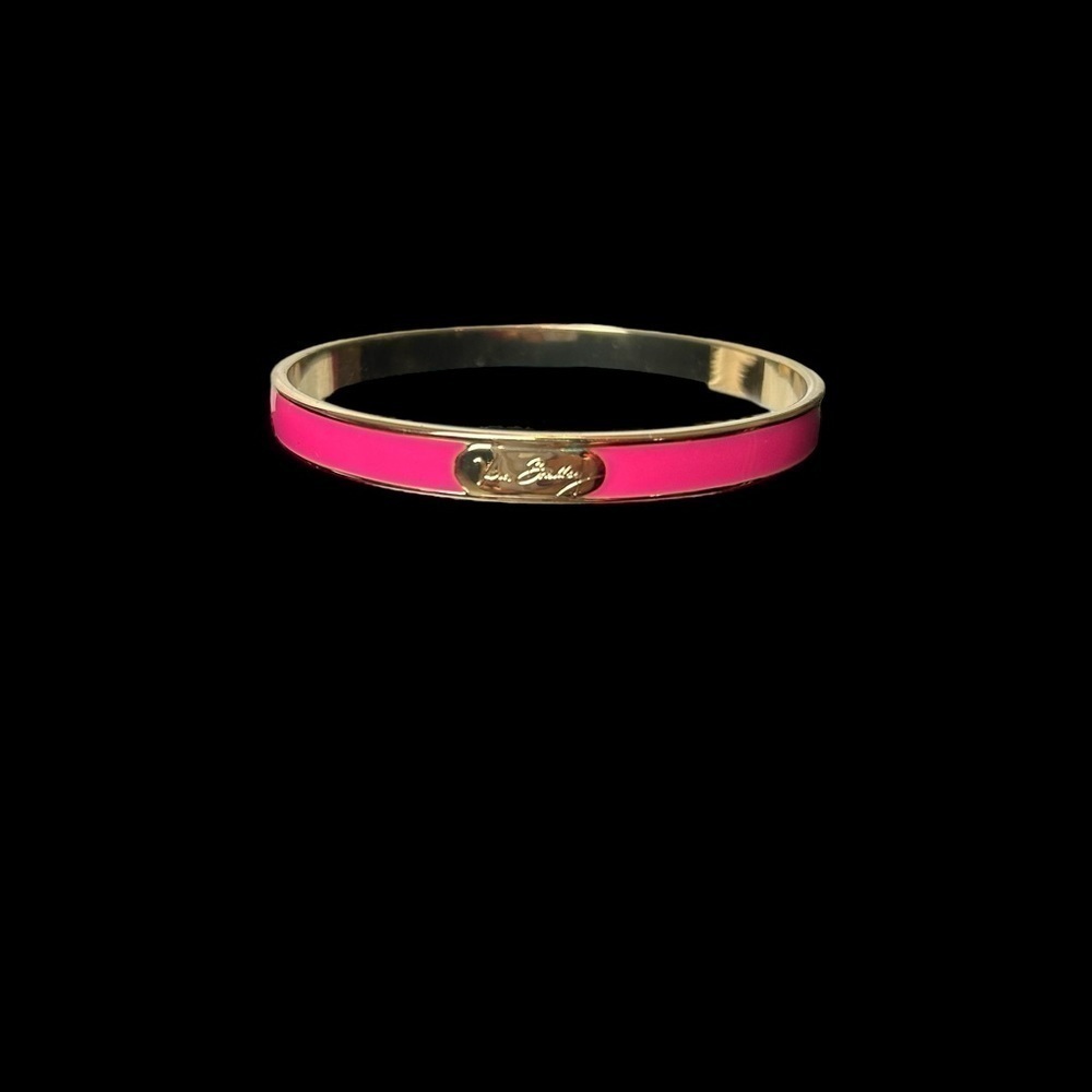Vera Bradley Goldtone and Pink Enamel Bracelet Bangle